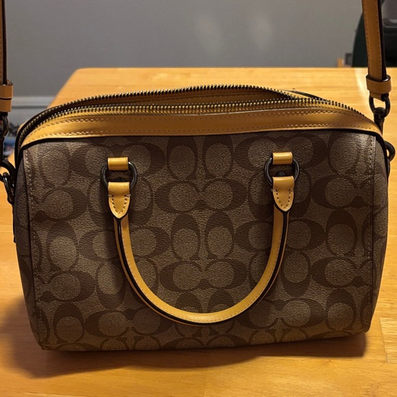 EUC Coach Rowan Satchel, Brown and Honey - Picture 5 of 7